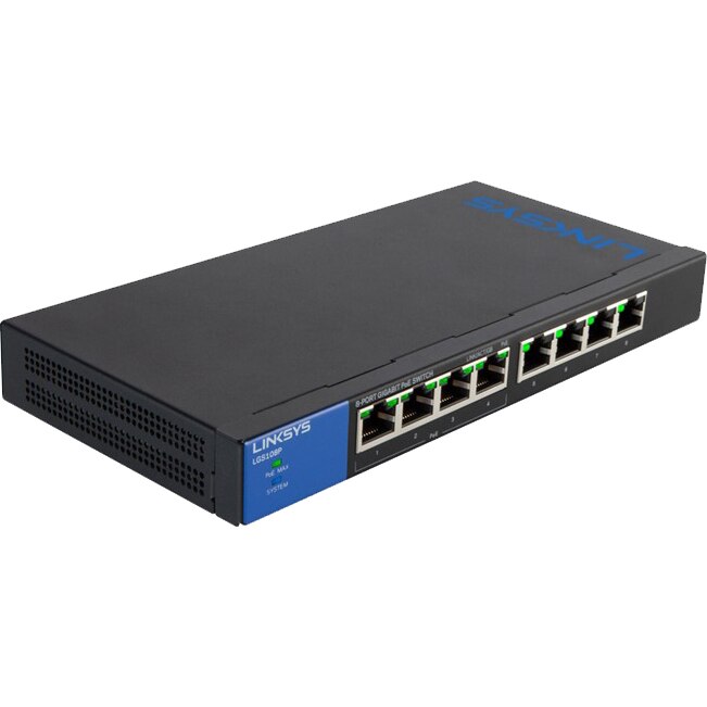 Linksys sale LGS108P 8-Port Business Desktop Gigabit PoE+ Switch