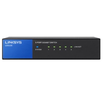 Switch Linksys, 5-Port Business, LGS105-EU, 5 Gigabit Ethernet 10/100/1000 Switch Linksys, 5-Port Business, LGS105-EU, 5 Gigabit Ethernet 10/100/1000