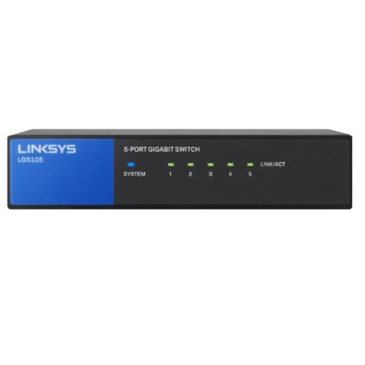 Switch Linksys, 5-Port Business, LGS105-EU, 5 Gigabit Ethernet 10/100/1000