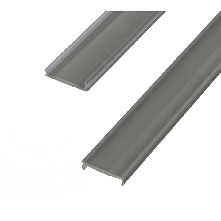 Profil aluminiu GLALU, 2010mm, capac profesional din policarbonat, negru