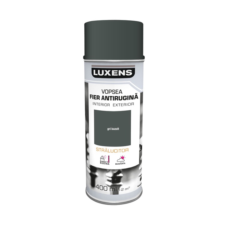 Luxens spray festék, rozsdamentes, bazaltszürke, fényes, 400 ml