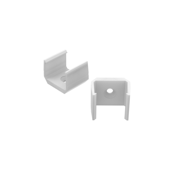 Profil aluminiu pentru LED, GLALU, AL12-GLS2-LW-MB, alb, set de clips