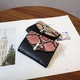 Portofel dama, negru/roz, 12x10x1.6cm, piele ecologica