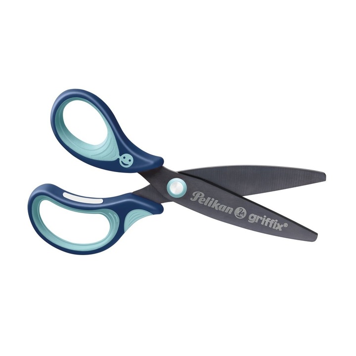 Set 2 x Foarfeca Griffix pentru Stangaci, 14 cm, Albastru