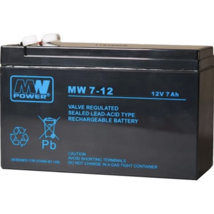 Acumulator AGM 12V/7Ah, MW Power, 151x65x100mm