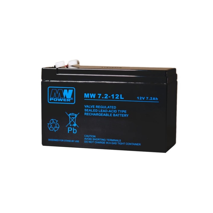 Akumulator AGM 12V 7.2Ah MW 7.2-12L, 151x65x100mm, zasilare de urgenta