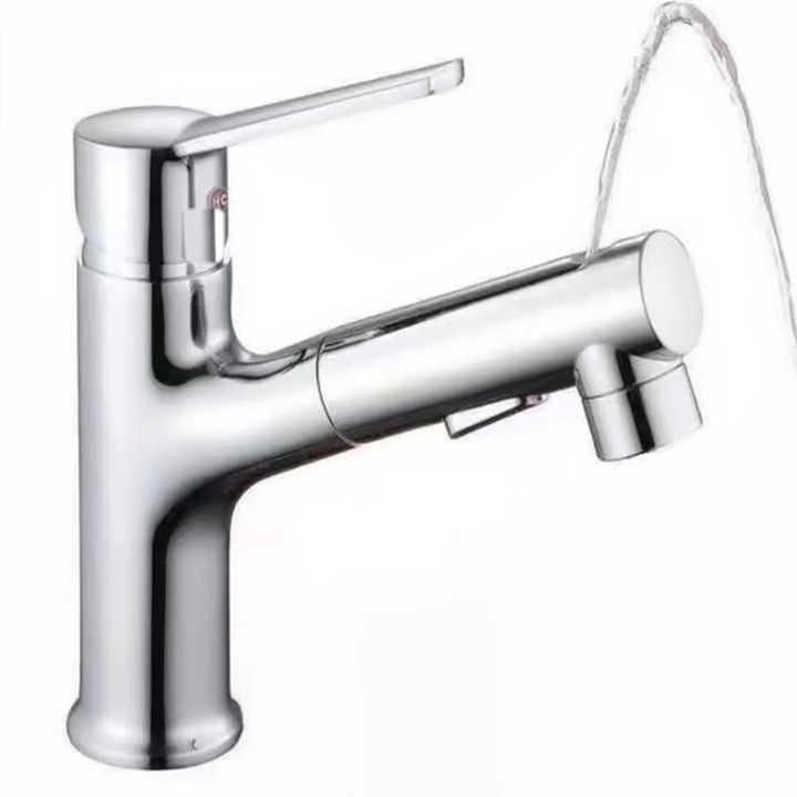 Смесител за баня Elindor® Premium, разтегателен 70 см, въртене на 360°, 3 режима на водата, материал ABS и месинг, модерен дизайн, хром