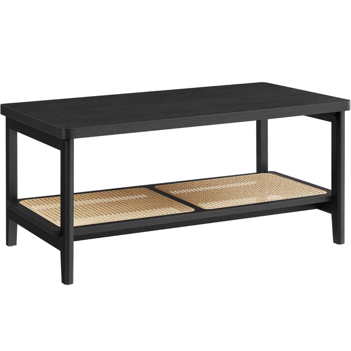 Холна маса VASAGLE, изработена от MDF, с място за съхранение на 2 нива, 55x100x45 см, черна