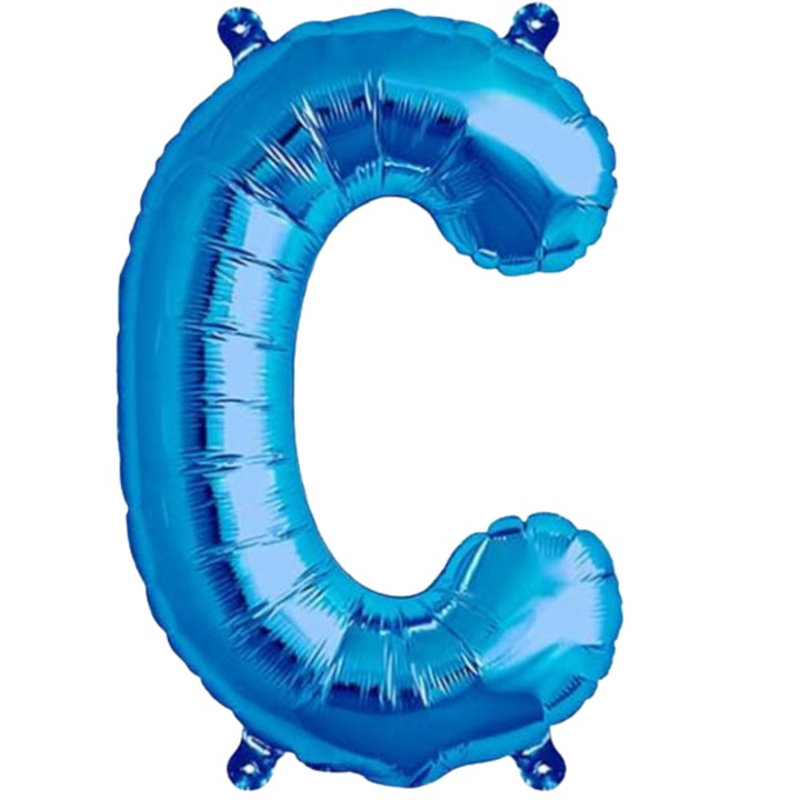 Фолиев балон SDEPOT®, син, във формата на буквата С, 40 см