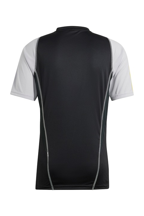 adidas Performance, Футболна тениска с лого, Черен/Лайм зелено