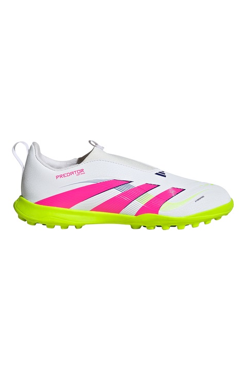 adidas Performance, Pantofi slip-on pentru fotbal Predator League, Fucsia/Alb optic