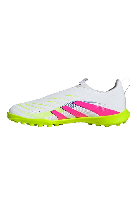 adidas Performance, Pantofi slip-on pentru fotbal Predator League, Fucsia/Alb optic