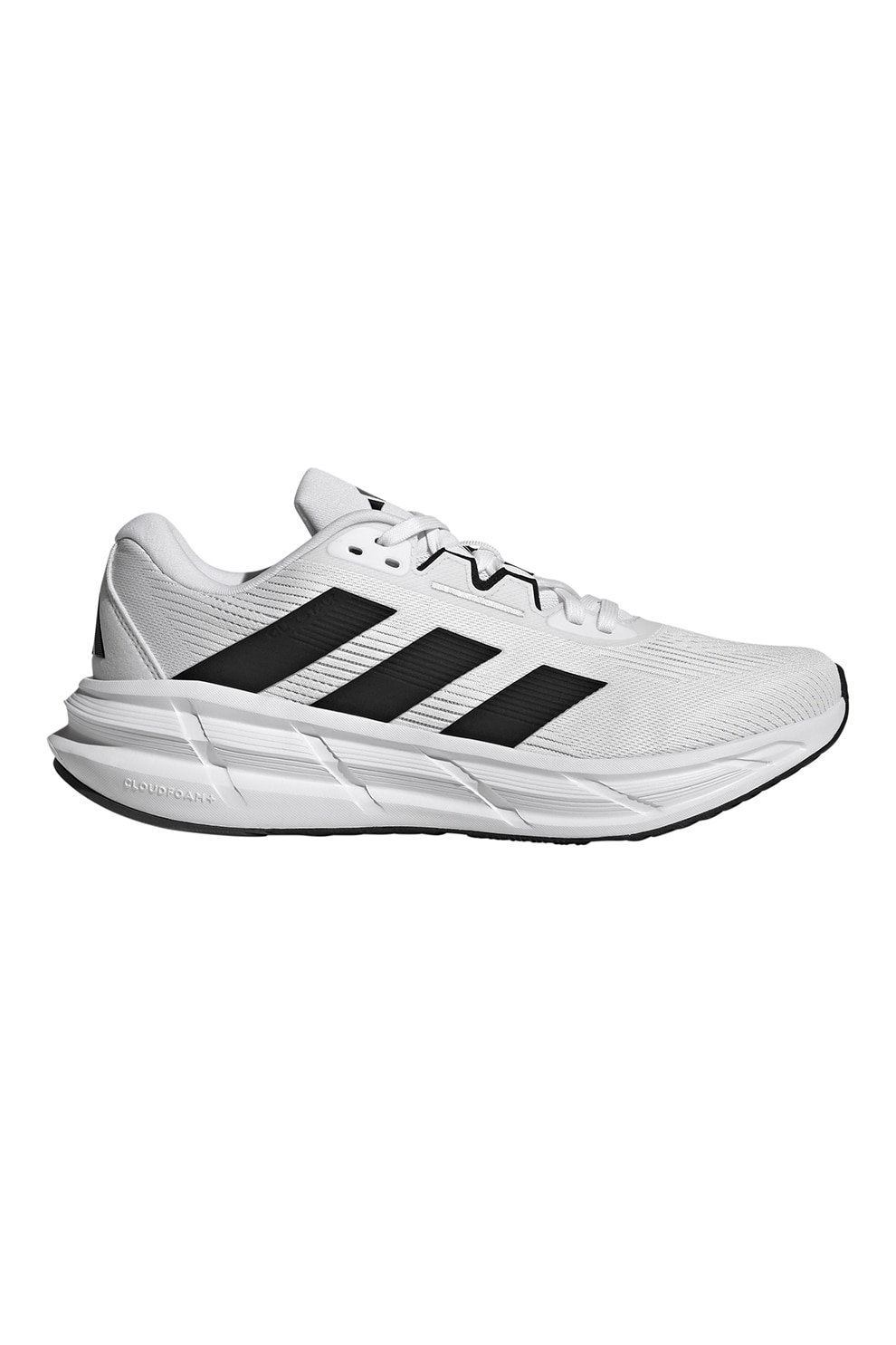adidas Performance, Pantofi Questar 3 cu aspect tricotat pentru alergare, Negru, Alb murdar, 8