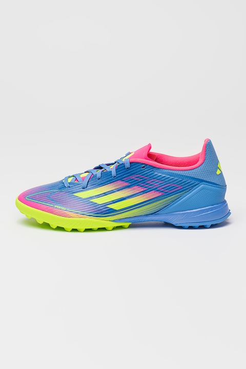 adidas Performance, Pantofi pentru fotbal F50 League TF, Roz/Verde lime/Albastru