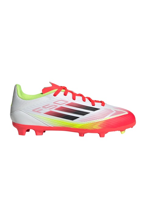 adidas Performance, Pantofi cu logo, pentru fotbal F50 League, 35.5 EU, Alb/Galben/Rosu vermillion
