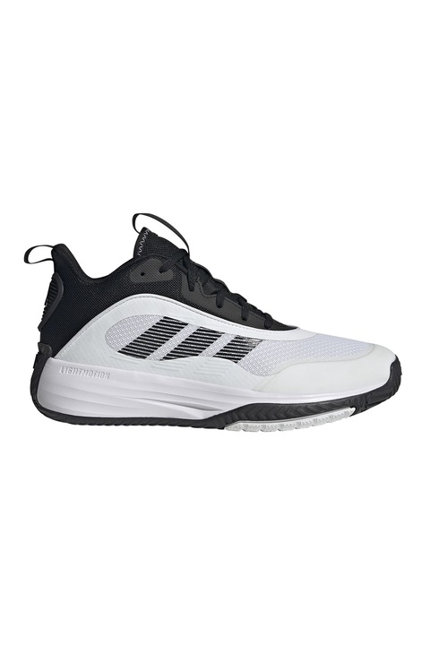 adidas Sportswear, Pantofi cu insertii sintetice pentru baschet Own The Game, Alb/Negru
