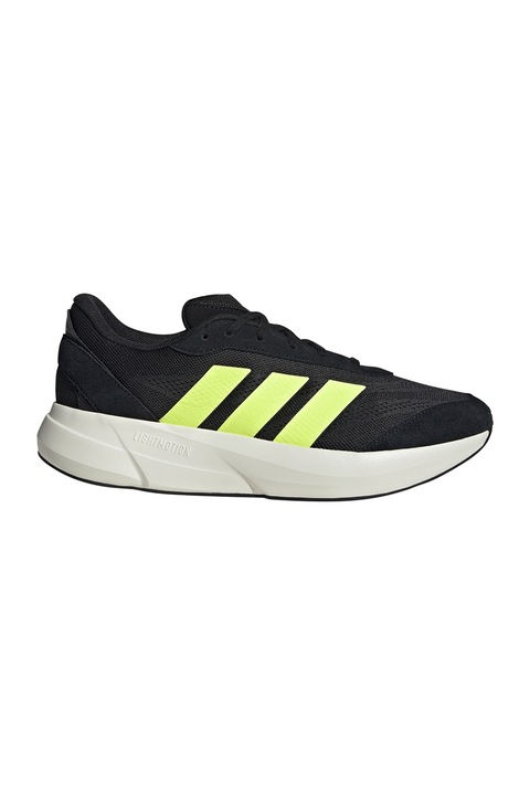 adidas Sportswear, Pantofi sport cu insertii de piele intoarsa Lightshift, Negru/Verde neon