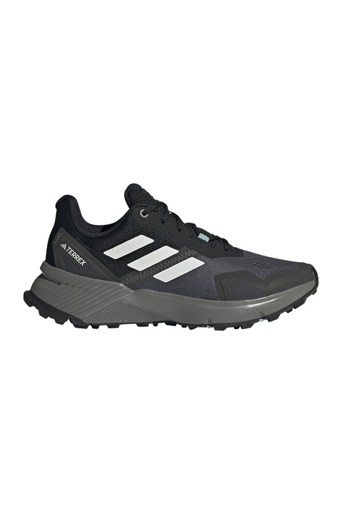 adidas Performance, Pantofi Soulstride cu logo pentru alergare pe teren accidentat, Alb, Negru, Gri, 5