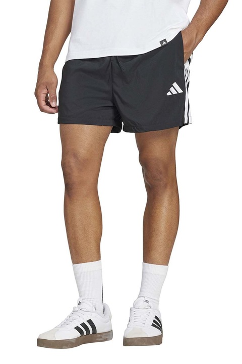 adidas Sportswear, Pantaloni scurti cu snur de ajustare si logo Chelsea, Negru/Alb optic