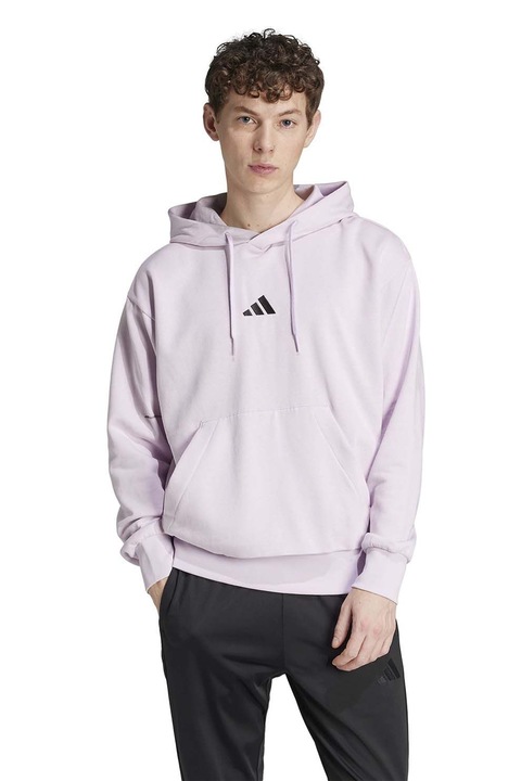 adidas Sportswear, Hanorac regular fit cu buzunar kangaroo Feelcozy, Rosu/Alb