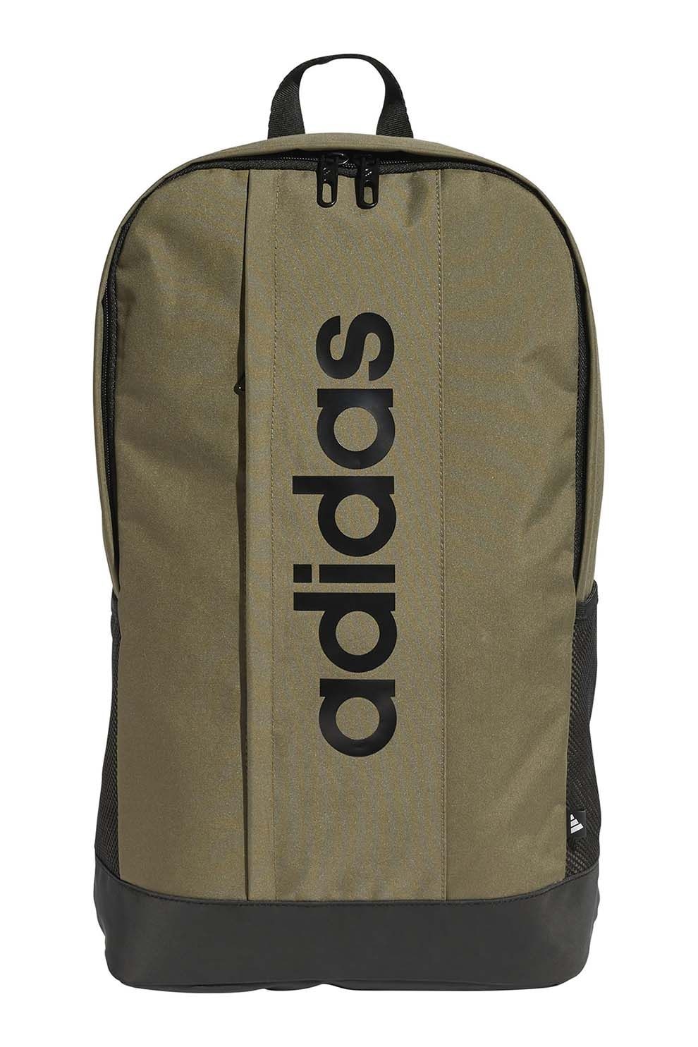 adidas Performance, Rucsac cu imprimeu logo Linear, Negru, Kaki