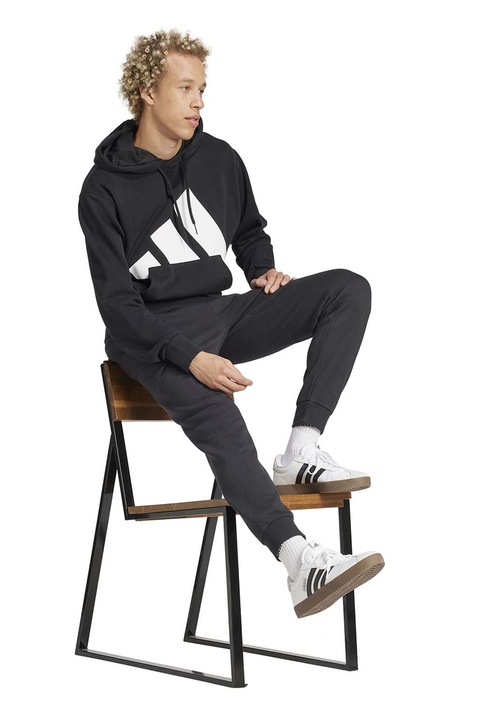 adidas Sportswear, Спортен панталон с регулируема талия, Избеляло черно/Бял