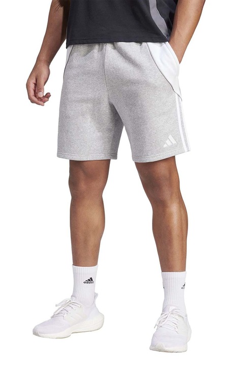 adidas Performance, Футболни шорти с памук TIRO24, Бял/Сив меланж