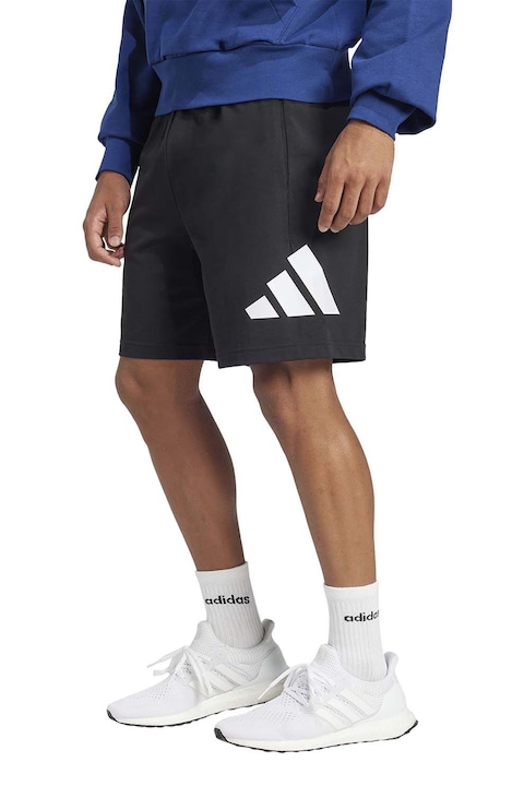adidas Sportswear, Спортни бермуди с регулируема талия, Избеляло черно/Бял