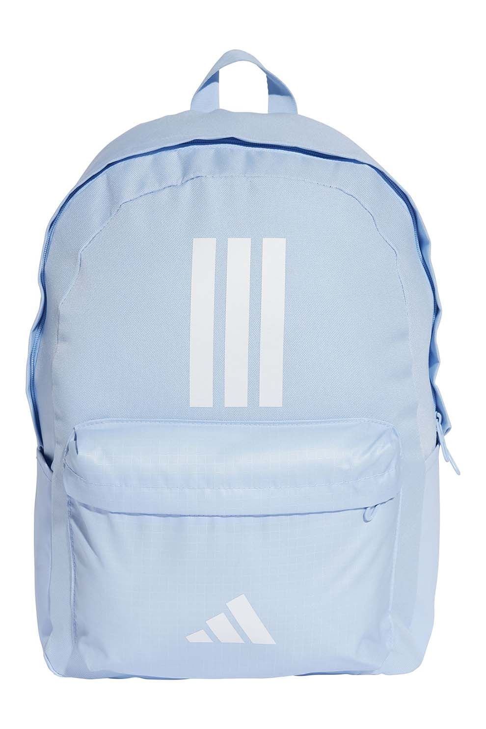 adidas Performance, Rucsac cu imprimeu logo Back To School - 27.5 L, Alb, Albastru glaciar