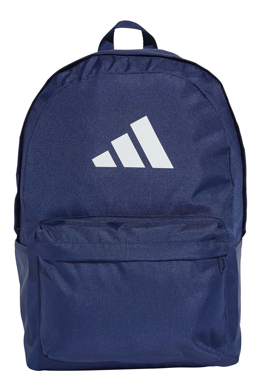 adidas Performance, Rucsac unisex din material textil Classic Bars - 27.5 L, Alb, Albastru inchis