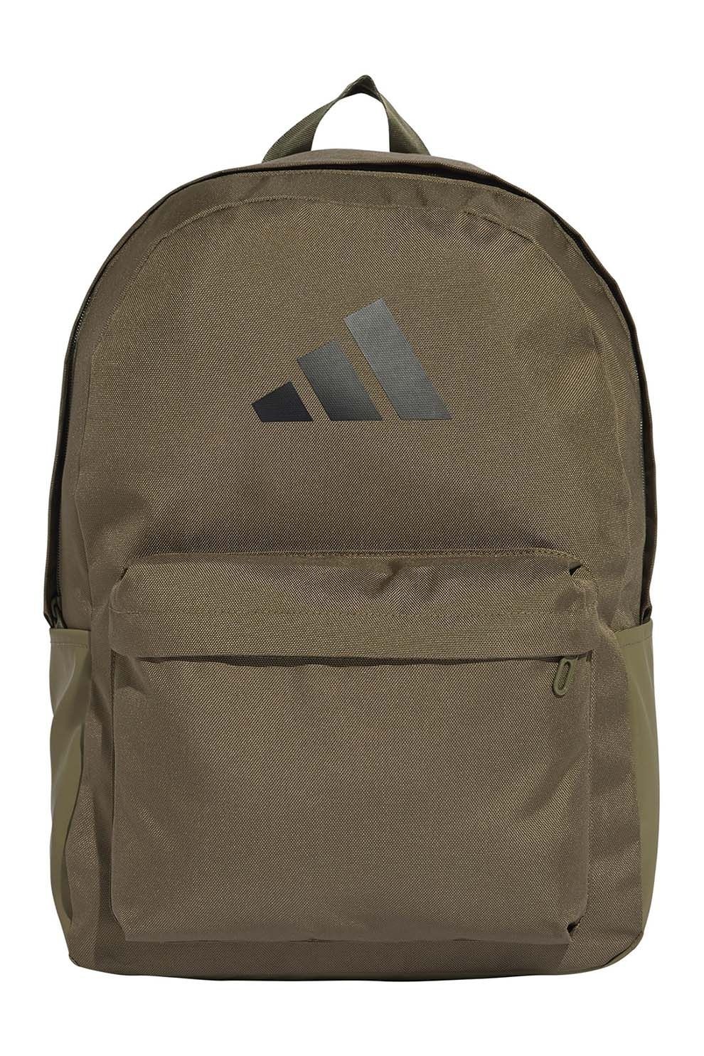 adidas Performance, Rucsac unisex din material textil Classic Bars - 27.5 L, Negru, Verde masliniu