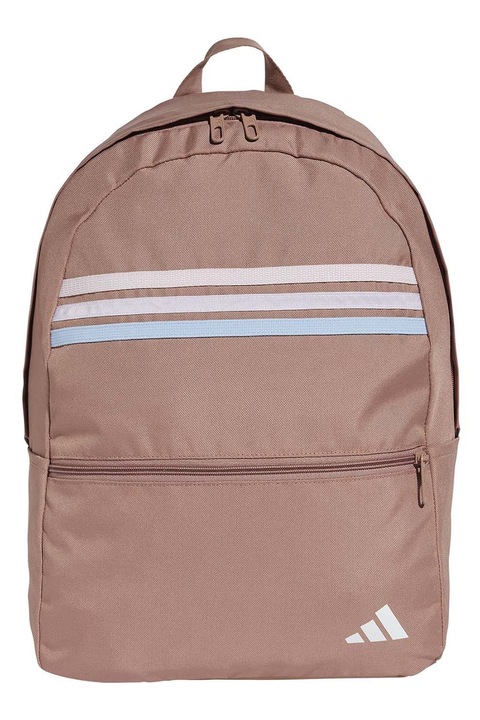 adidas Performance, Rucsac din material textil cu logo, Alb optic, Roz prafuit