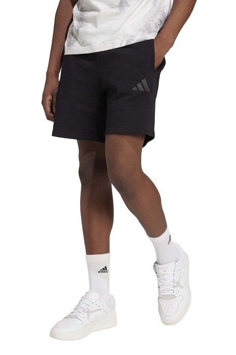 adidas Sportswear, Normál fazonú pamut rövidnadrág, Fekete