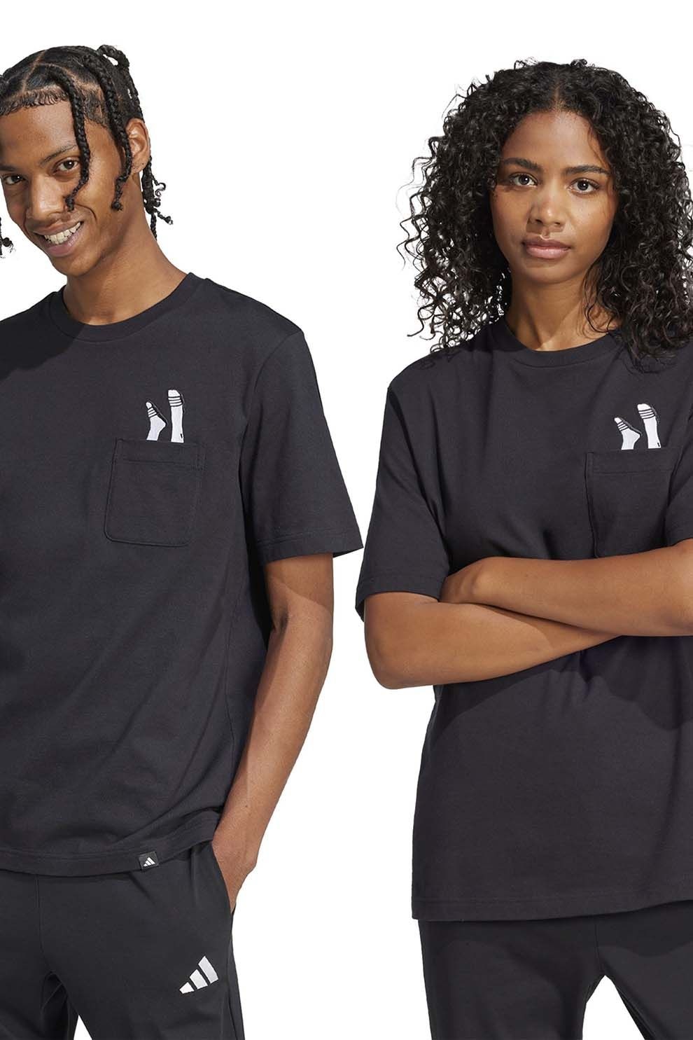 adidas Sportswear, Tricou de casa din bumbac Slide, Negru, XL