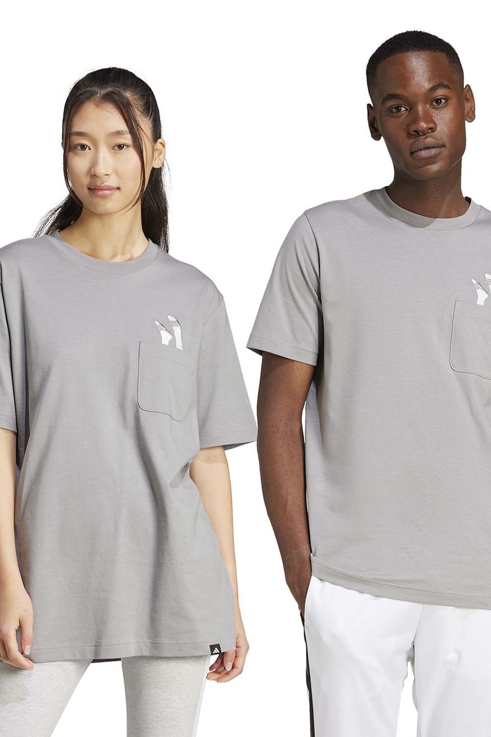 adidas Sportswear, Tricou de casa din bumbac Slide, Gri cenusiu, L