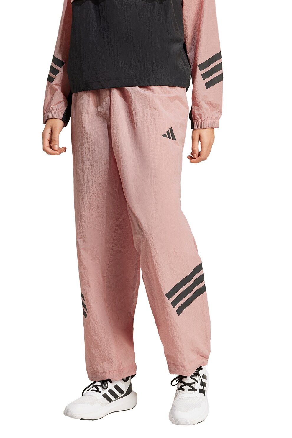 adidas Sportswear, Pantaloni de trening cu talie inalta, Roz prafuit, S