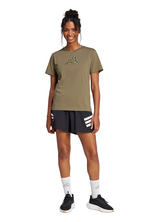 adidas Sportswear, Rugalmas derekú rövidnadrág, Fekete/Fehér