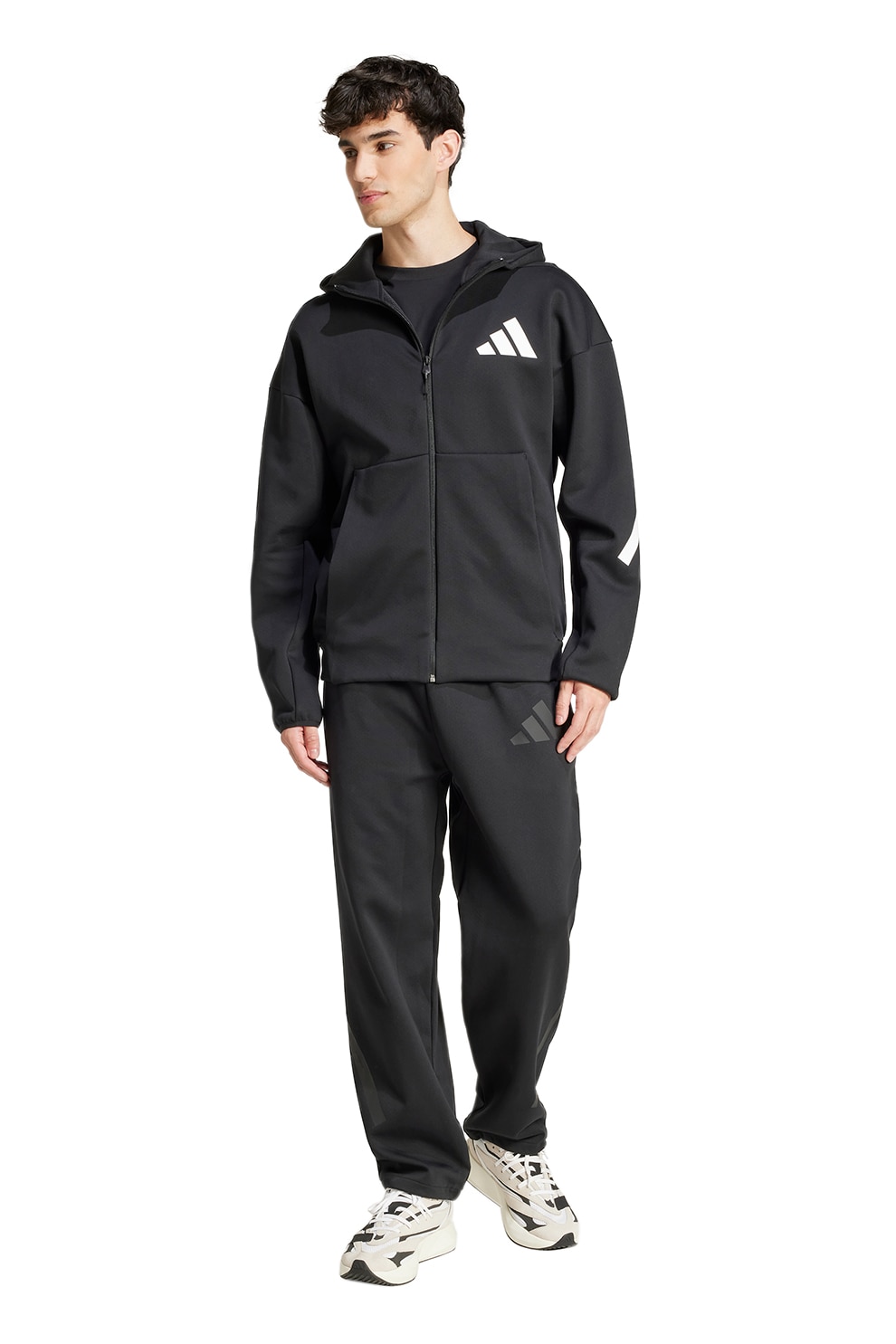 adidas Sportswear, Pantaloni de trening relaxed fit Z.N.E., Negru, Negru stins, M