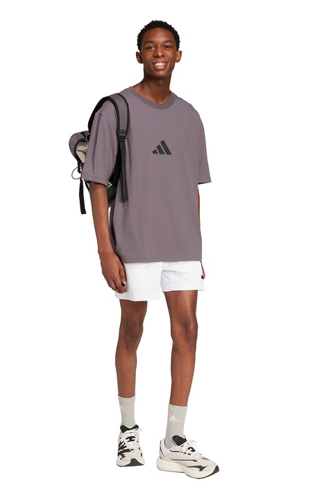 adidas Sportswear, Z.N.E. bő fazonú póló, Fekete/Púderlila