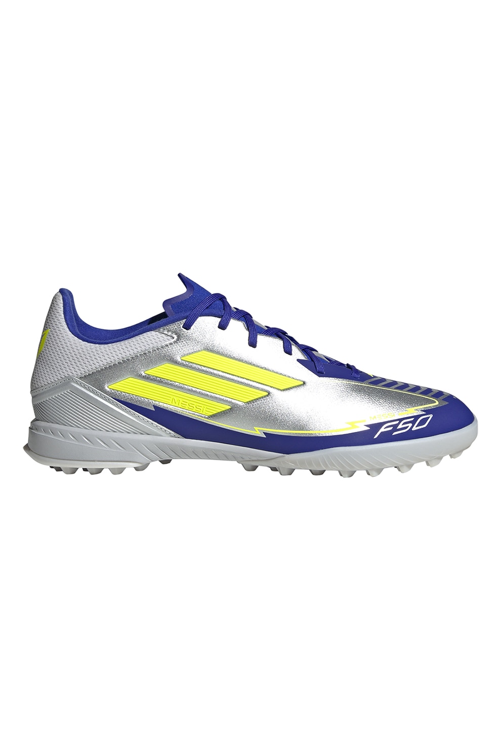 adidas Performance, Pantofi pentru fotbal F50 League Messi, Albastru royal, Argintiu, 10
