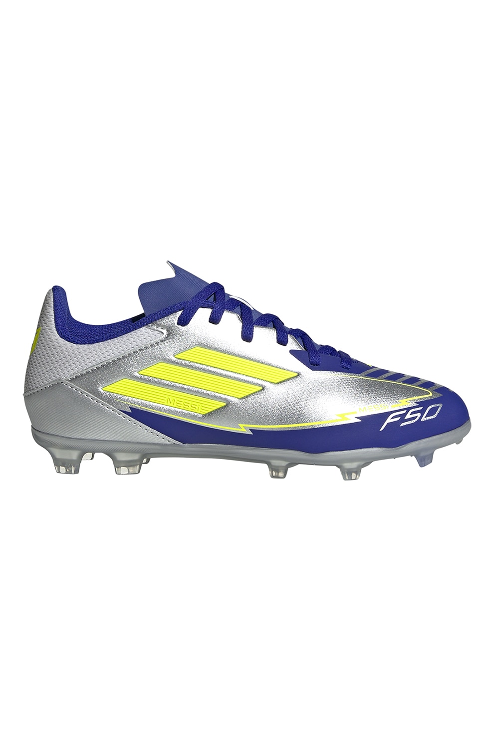 adidas Performance, Pantofi pentru fotbal F50 League Messi, Albastru, Argintiu, 35.5 EU