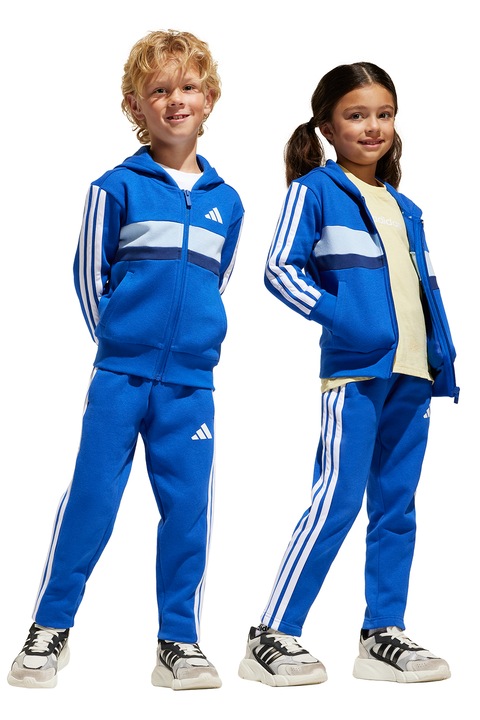 adidas Sportswear, Trening din amestec de bumbac cu logo, Albastru royal/Alb optic