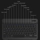 Tastatura Bluetooth wireless, compatibila cu iPad, tableta, telefon, tastatura universala pentru trei sisteme, include mouse wireless, conectare automata, 10 inci, negru