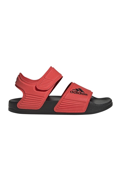 adidas Sportswear, Sandale cu velcro si logo Adilette, Rosu/Negru