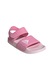 adidas Sportswear, Sandale cu velcro si logo Adilette, Alb, Roz deschis, Roz, 31 EU