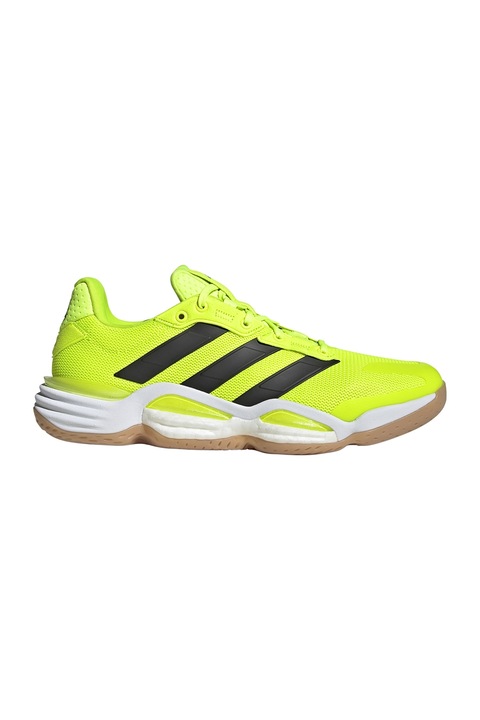 adidas Performance, Pantofi Stabil 16 din plasa cu garnituri sintetice, Verde neon
