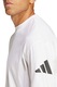 adidas Sportswear, Tricou cu decolteu la baza gatului si detaliu cu logo pe maneci, Negru stins, Alb optic, L