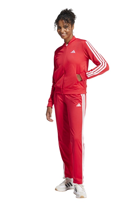 adidas Sportswear, Cipzáros szabadidőruha logóval, Fehér/Korallszín