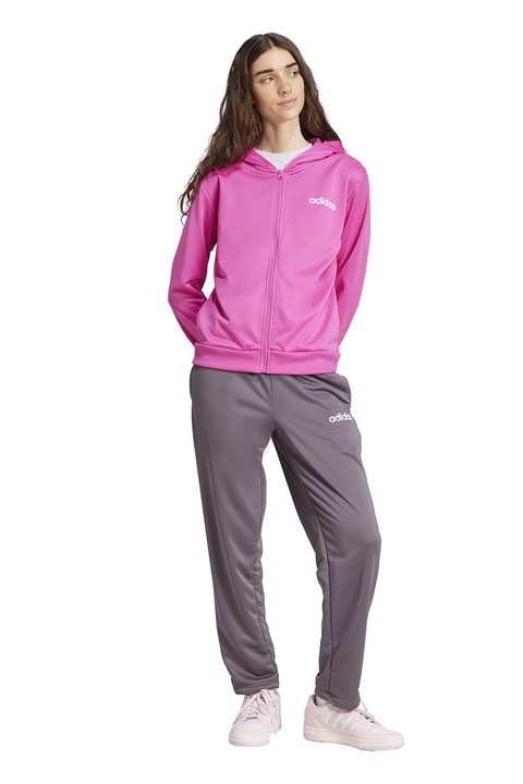 adidas Sportswear, Trening cu detalii logo, Violet prafuit/Roz