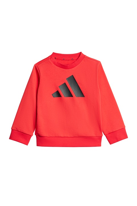 adidas Sportswear, Trening cu imprimeu logo contrastant, Rosu/Negru